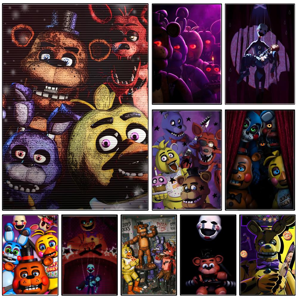 Gaming Accessories Wallpaper - Affiche d'horreur animatronique sombre F-FNAF, autocollant