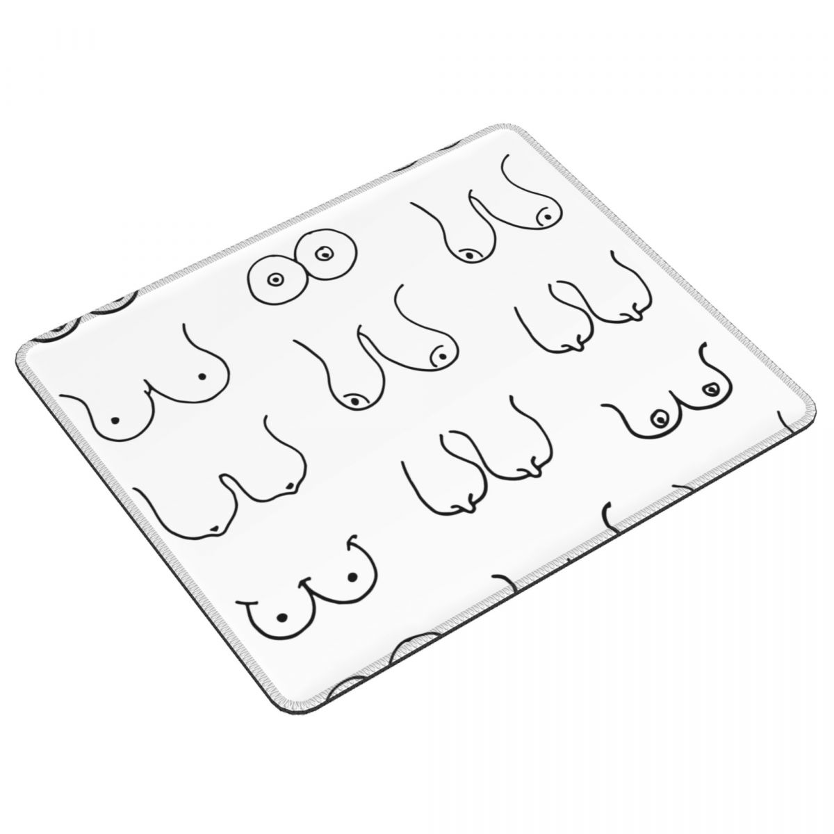 Gaming Accessories Drawing - Tapis de souris dessin seins noir