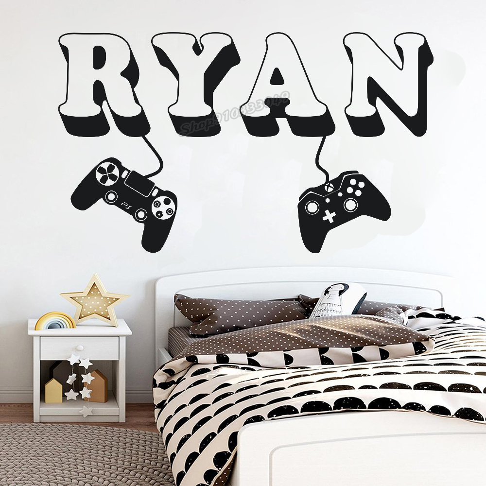 Gaming Accessories Wallpaper - Autocollant mural Gamer nom personnalisé contrôleur