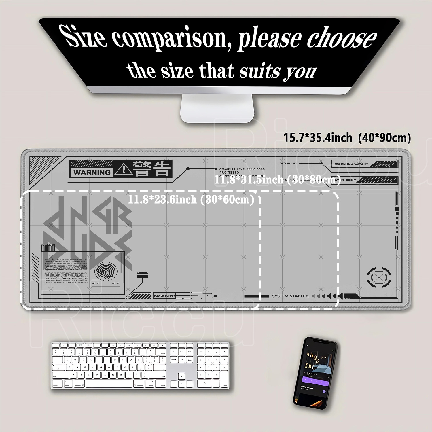 Tapis de souris étendu XXL, gr - Gaming Accessories Drawing avis et prix